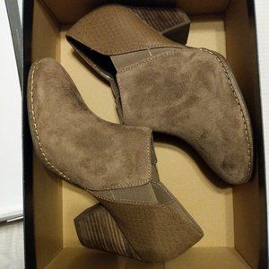 Taupe/Brown Suede Booties